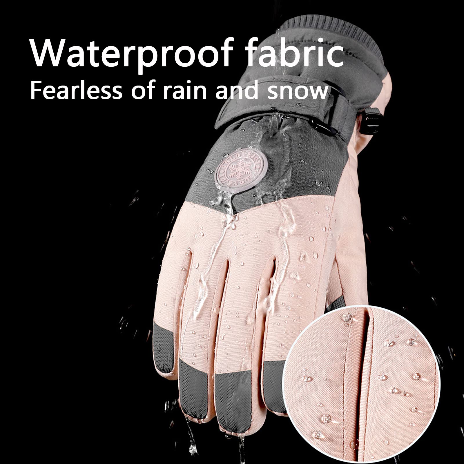 Wasserdicht Winterhandschuhe Skihandschuhe Herren Damen Thermohandschuhe,Touchscreen Warme Fahrradhandschuhe für Laufen Skifahren Wandern Radfahren,Motorrad Handschuhe