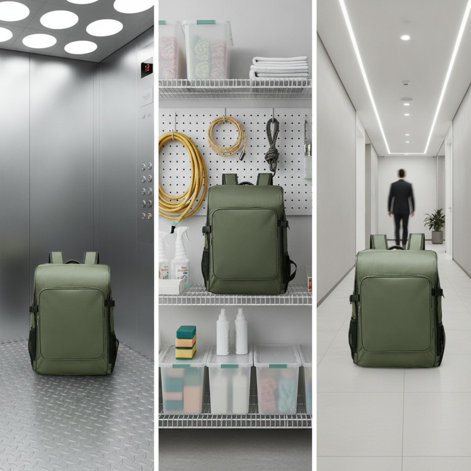 Sac à Sac à outils’outil Nettoyage, Vert, Vert Militaire, Une Poche, Grand