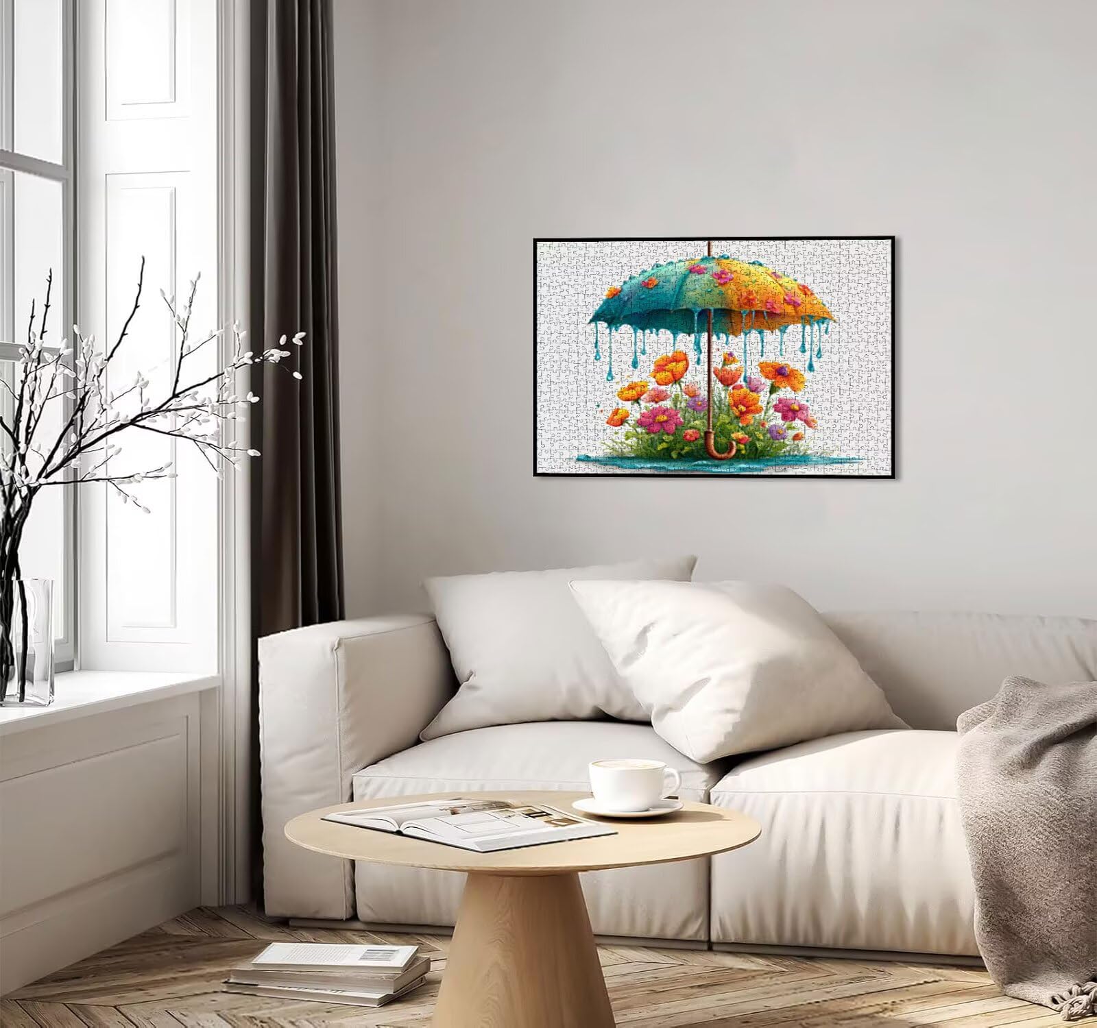 Parasol kwiaty puzzle 2000 elementów, puzzle dla dorosłych, dorosłych, nastolatków, do aktywności w domu, trudne gry rodzinne, klasyczne puzzle jako prezent i dekoracja ścienna R3KH-735