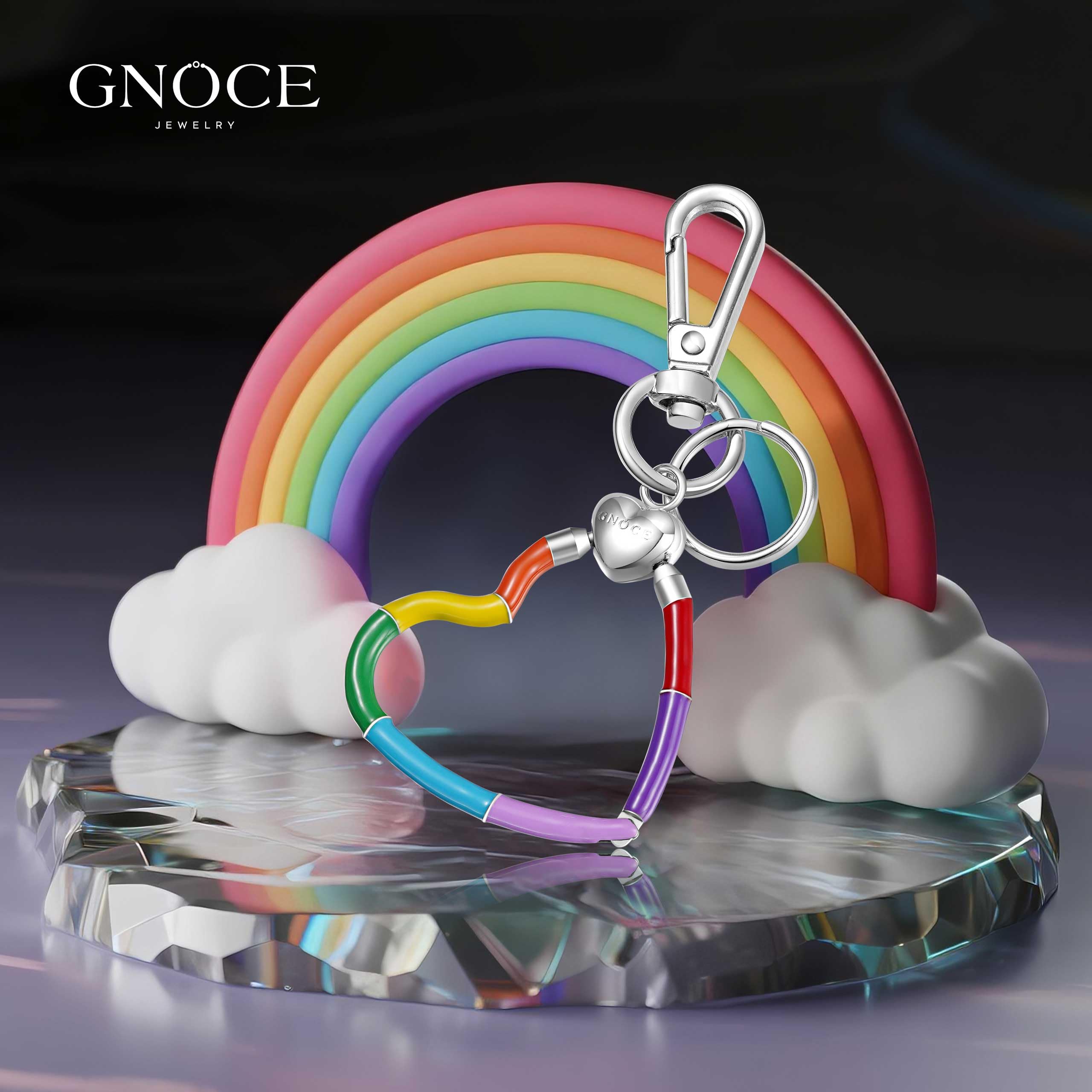 GNOCE Vielseitiger Charm Schlüsselanhänger & Halter Edelstahl Charms Armband Geschenk für Frauen Mädchen Ehefrau Tochter