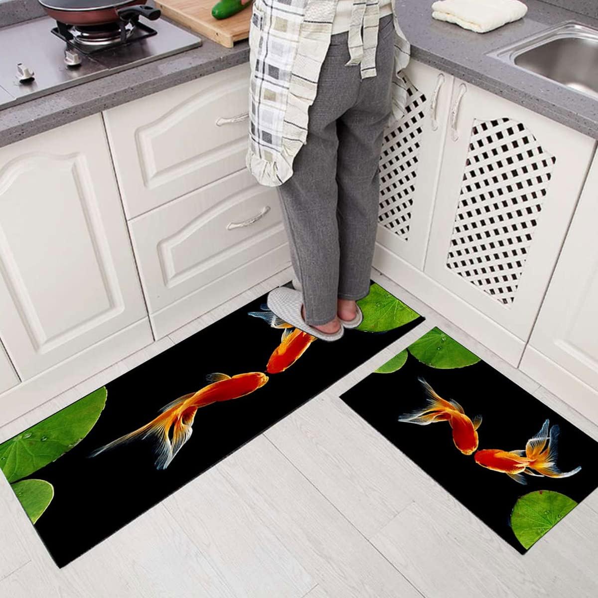 Juego de 1 tapete de cocina antifatiga, antideslizante, acolchado, cómodo, impermeable, 16 x 47 pulgadas