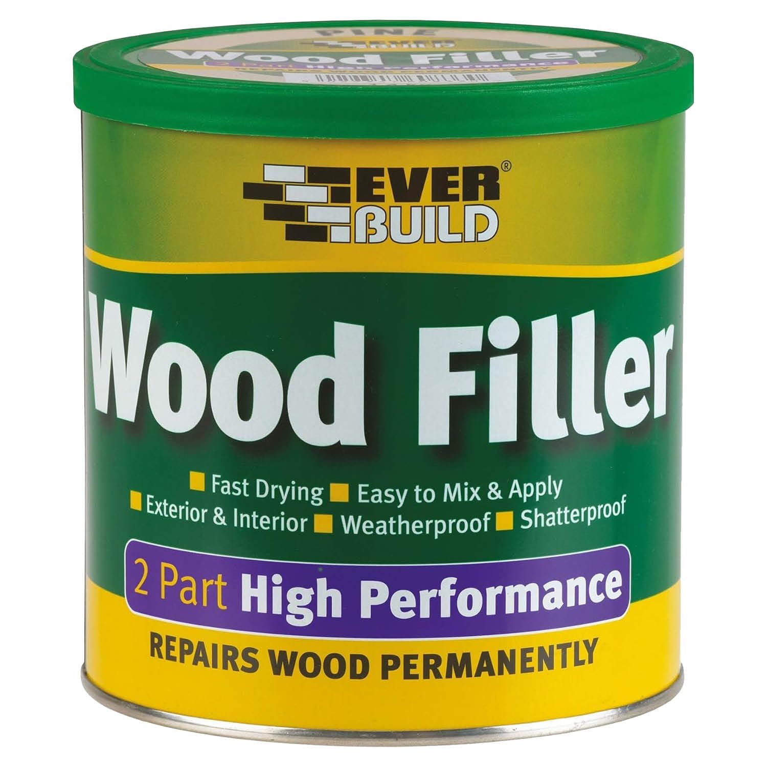 Sika Mahogany Everbuild 2-Part High Performance Wood Filler – Fast Drying – Weatherproof – Easy To Mix And Apply – – 1.4Kg