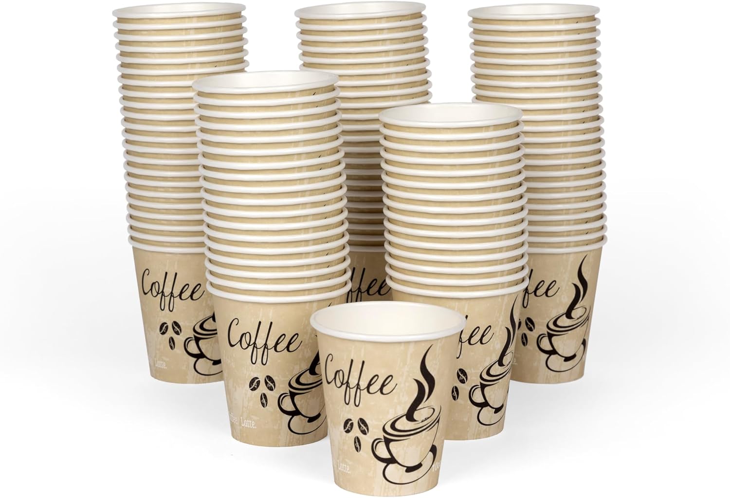 Smygoods Disposable Coffee Cups, To Go Paper Hot Cups, Classic Design (10 OZ, 100 Count) For Hot Beverages, Coffee, Tea, Espresso, Cocoa - Vasos Para Cafe