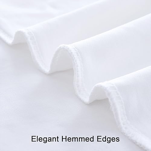 Miniatura 4 de Outpain Paquete de 6 manteles redondos de elastano para mesas de 48 pulgadas4 pies, mantel elástico con falda, paño ajustable sin arrugas para