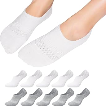 Falechay 10 Pairs of Trainer Socks Women's / Men's No Show Invisible Socks Trainer Socks
