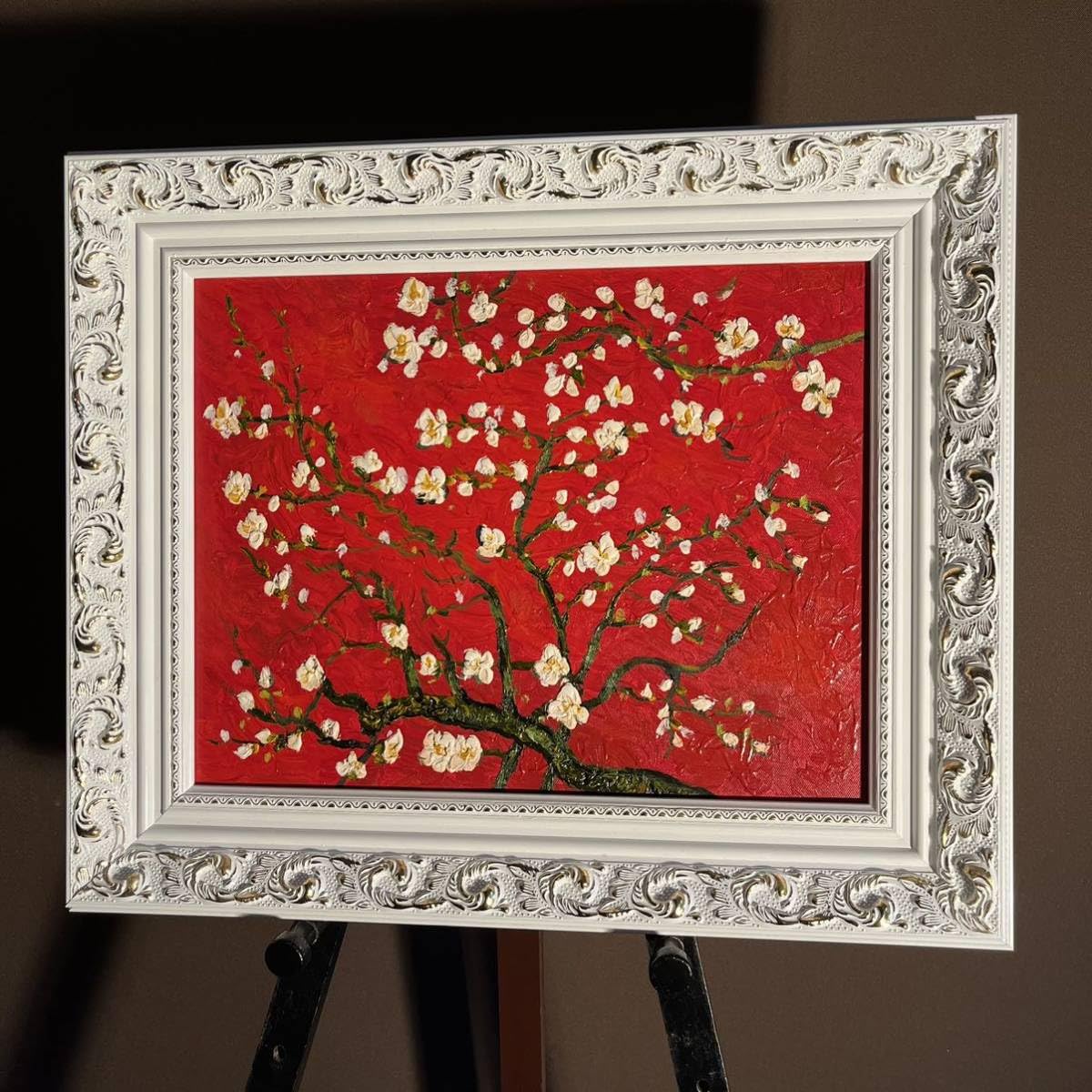 手書き油絵 ゴッホ 花咲くアーモンドの枝 額付 肉筆絵画 インテリア 油彩画 Amazon.co.jp: 手書き油絵 ゴッホ 花咲くアーモンドの枝 額付