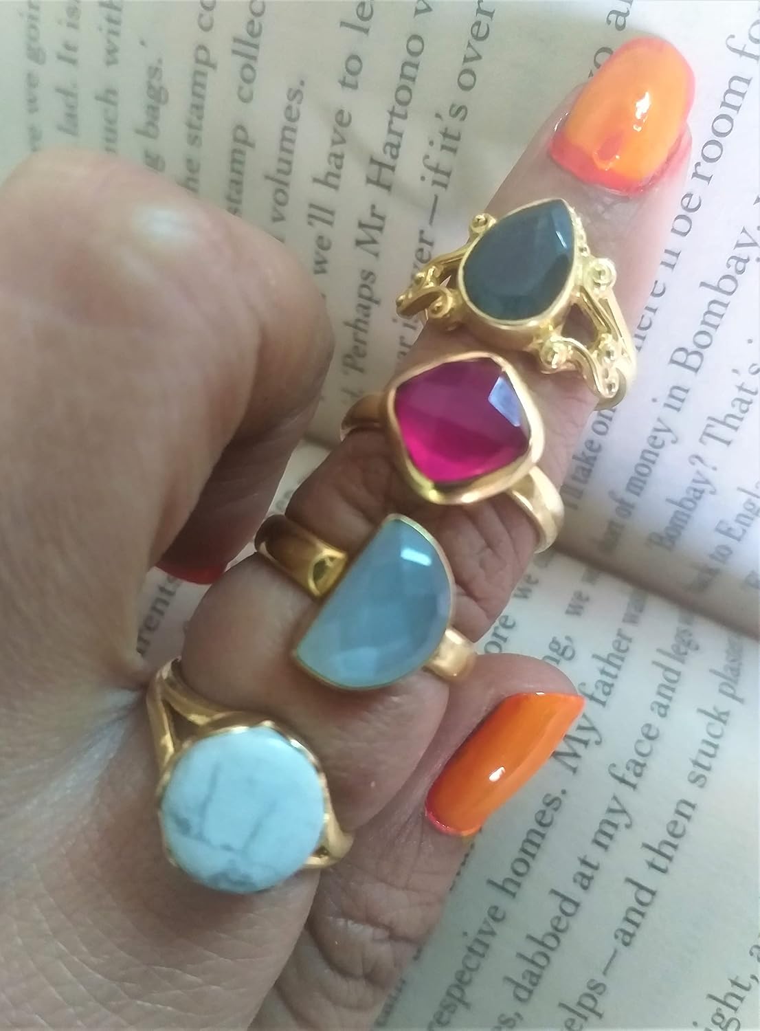 Pink Chalcedony Ring, Gold Plated Ring, Pink Stone Ring, Birthstone Ring, Designer Ring, Bohemian Jewelry, Handmade Jewelry, Chalcedony Ring