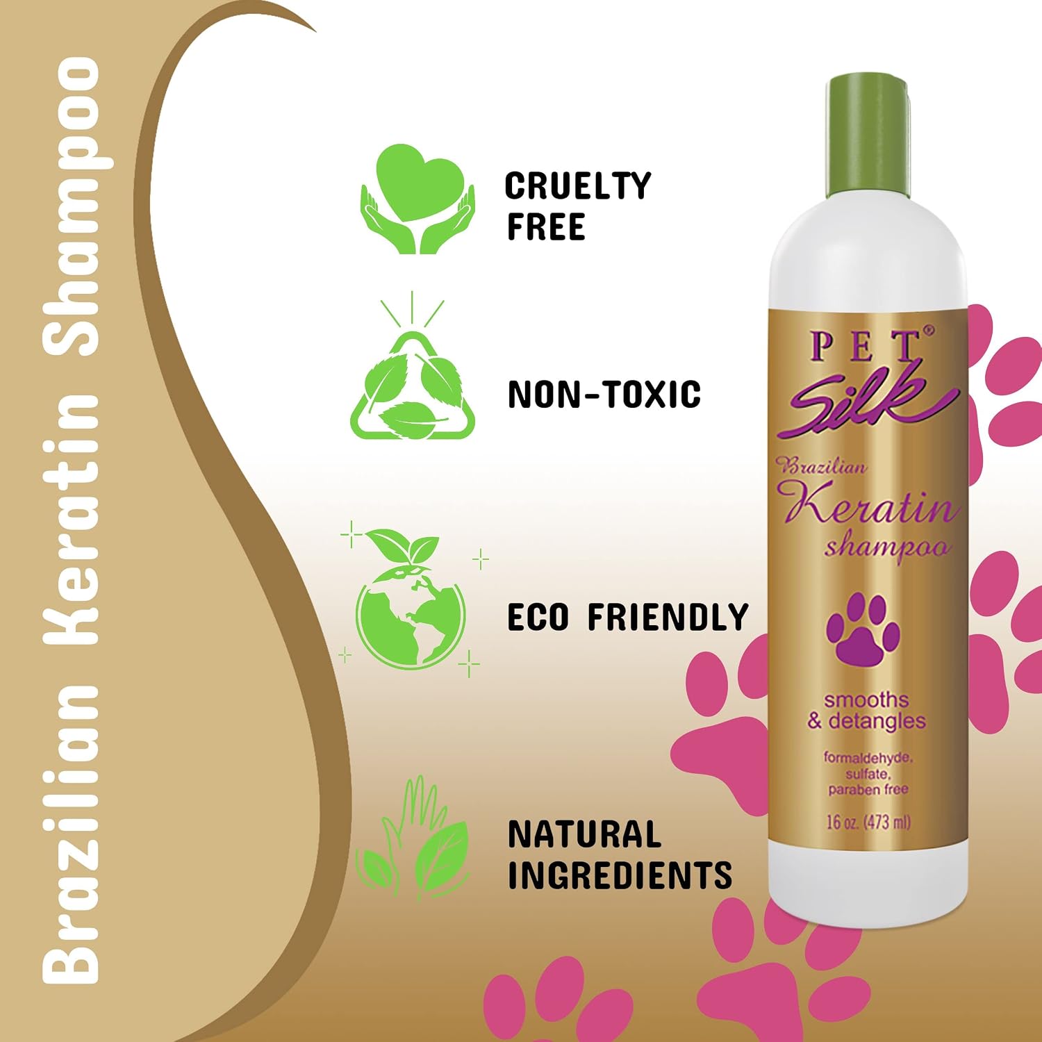 Pet Silk Brazilian Keratin Shampoo 16oz for Pets, Ideal for Shedding, Replenishes, Protects, Moisturizes and Hydrates your Pet's Coat, Restores Softness and Shine, Infused with Keratin and Silk! image 5