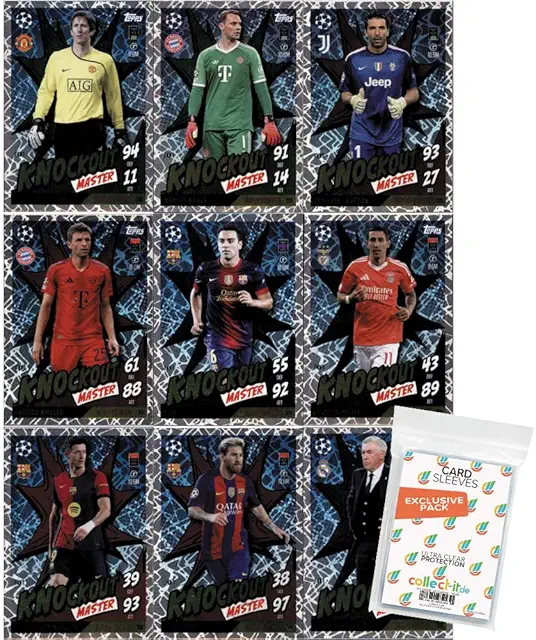 Match Attax Champions League 2024/25 EXTRA Trading Cards - 9 Knockout Masters + Custodie
