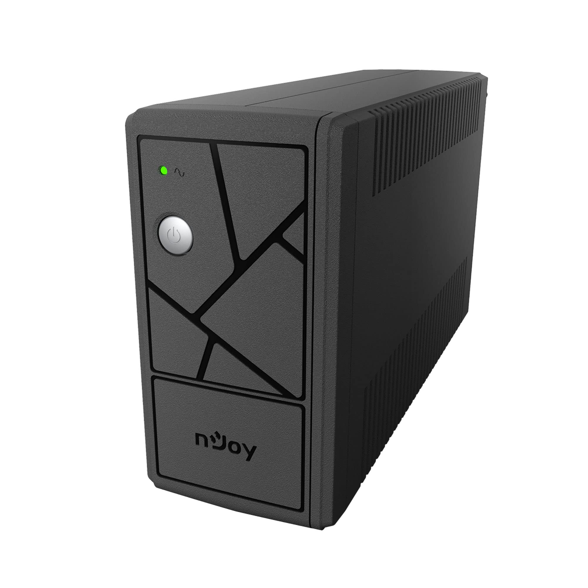 NJOY Keen 600VA Gruppo di Continuità 360 Watt, Tecnologia Line Interactive, UPS con Onda Sinusoidale Simulata, AVR, 2 Uscite Shuko, 1 Batteria - Garanzia 3 Anni