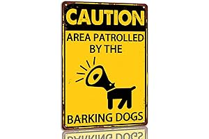Area Patrolled By The Barking Dogs: Metal Sign, Funny Warning Tin Signs,...