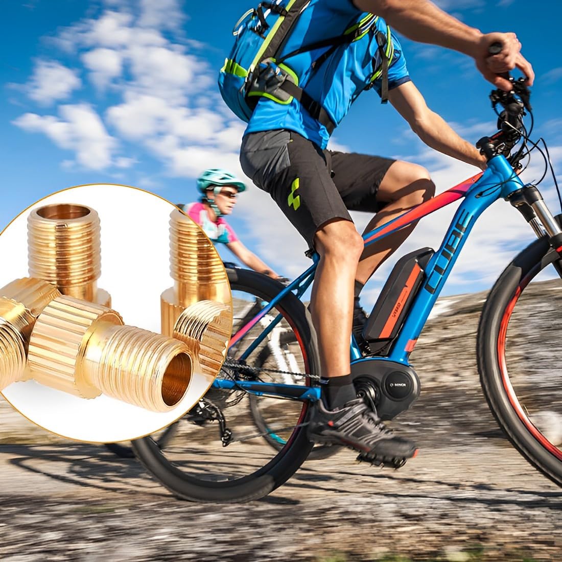 Adattatore per valvola bicicletta con anello di tenuta per valvola francese e auto