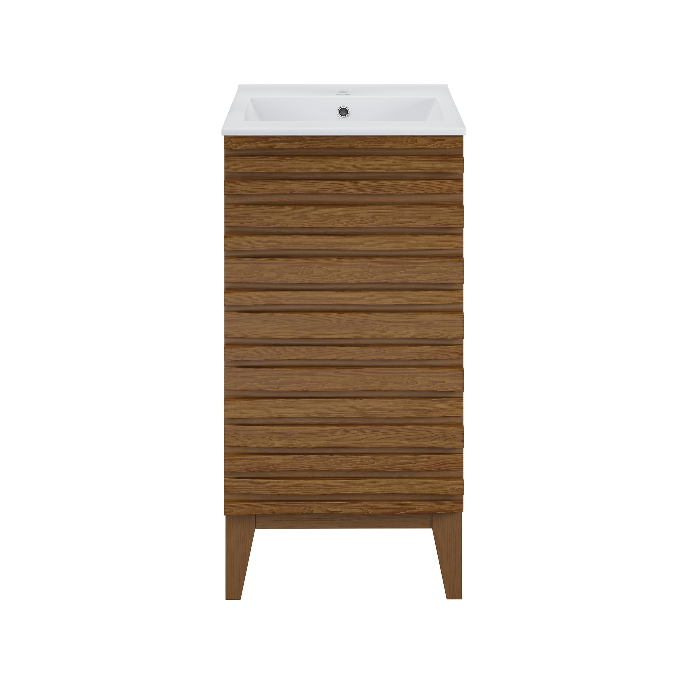 Swiss Madison Cascade 18" Bathroom Vanity in Brown Oak