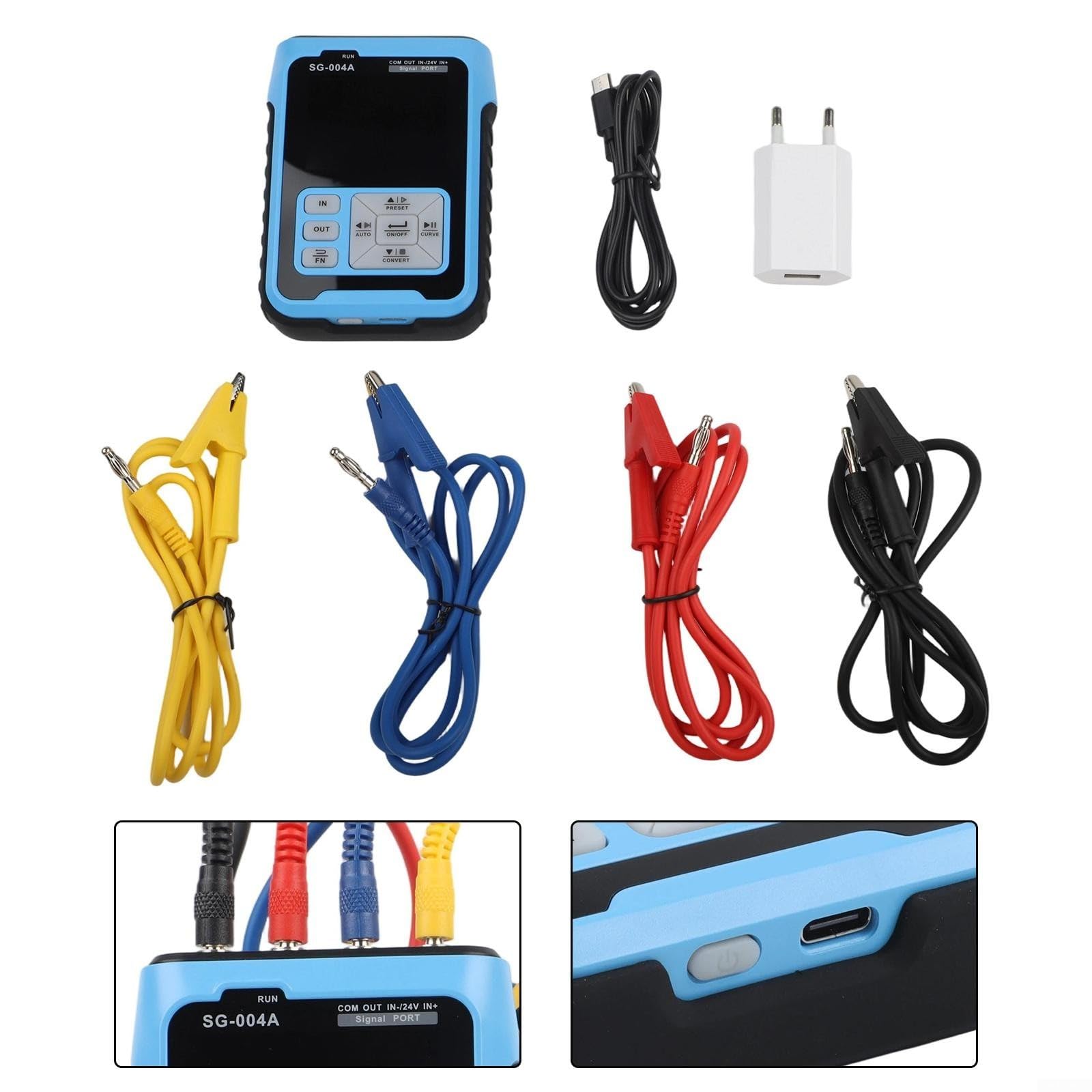 Calibrador de generador de señal de mano, probador de bucle SG-004A 4-20mA con batería de 3000mAh, LCD de 2.4 pulgadas para transmisor de presión, frecuencia, voltaje, medición de resistencia