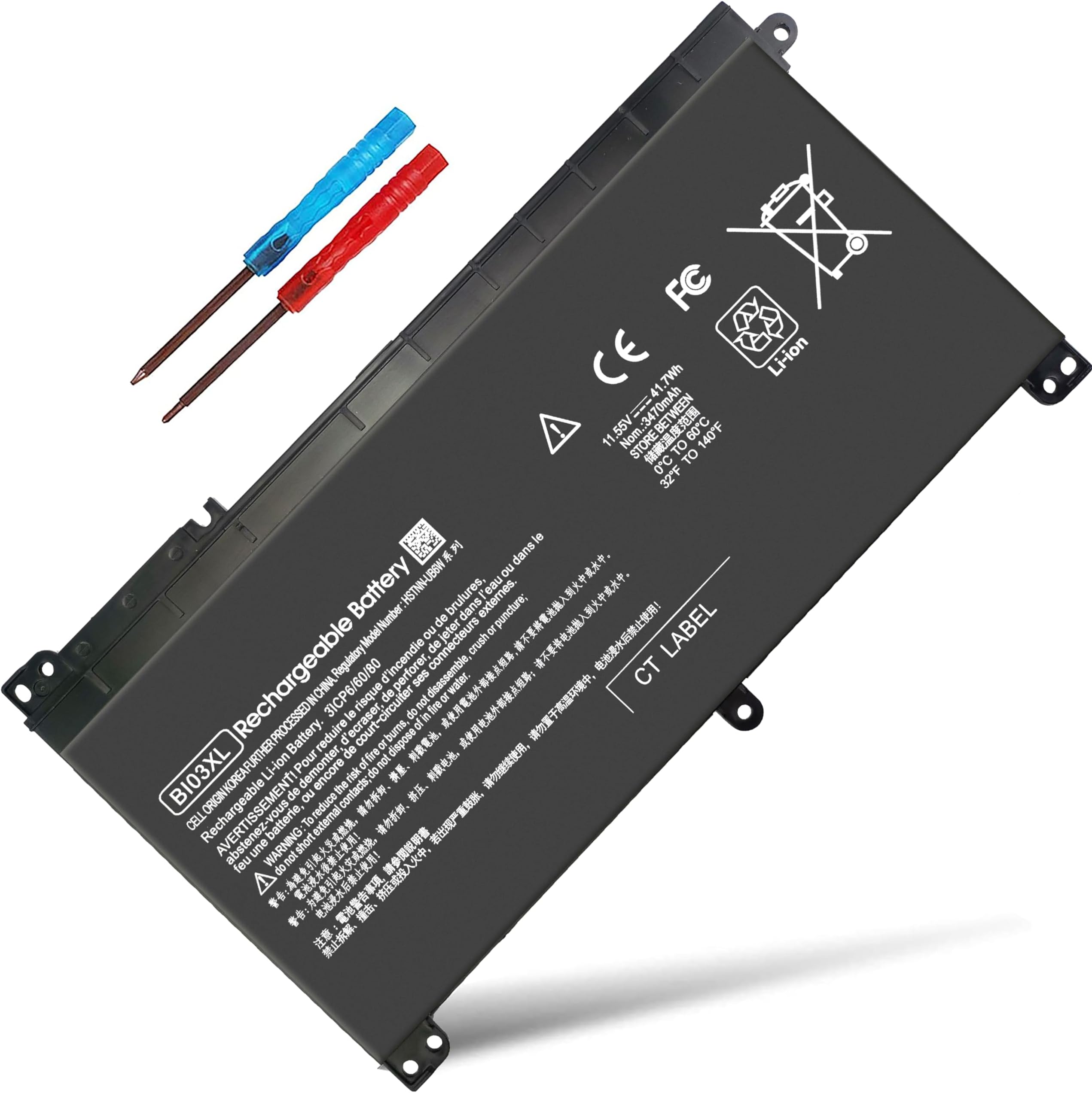 BI03XL Battery 41.7WH ON03XL 844203-850 844203-855 for HP Pavilion X360 13-U M3-U M3-u001dx M3-u103dx 13-u003la Stream 14-AX 14-ax010wm 14-ax020wm 14-ax030wm 14-ax040wm 915230-541