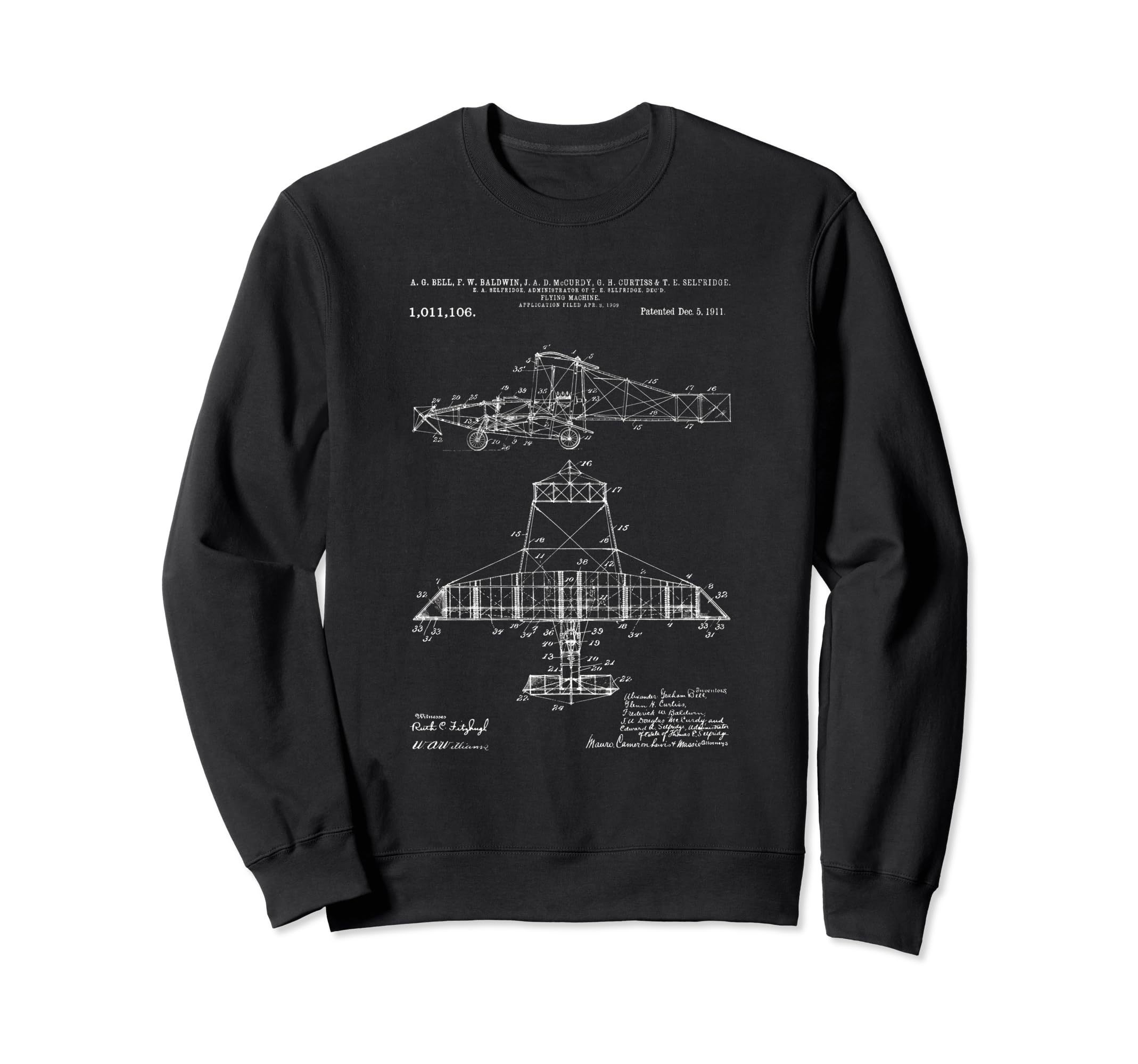 Crazy Flying MachinesFlying Machine 1911 Patent Sweatshirt