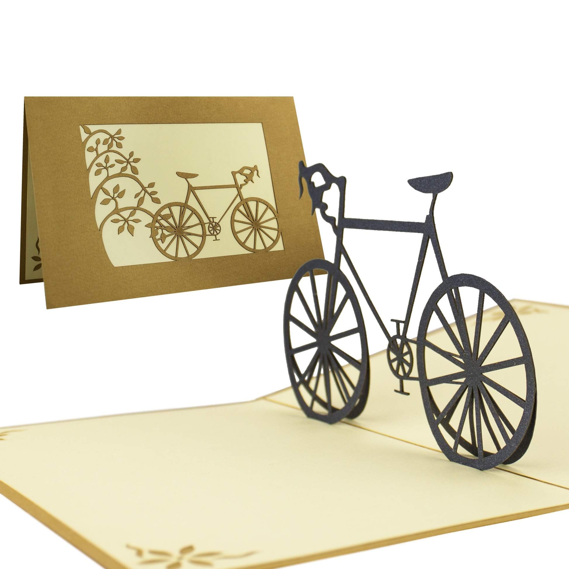 Fahrrad Pop Up Karte, Sammelkarte, Fahrradgutschein, Fahrradtour, 3D Pop-Up-Karte, Gutschein Fahrrad, T05 Bürobedarf & Schreibwaren