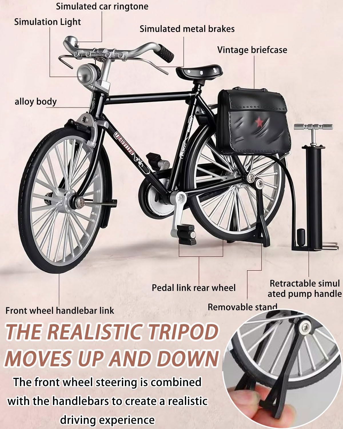 BKit Fai da Te in Scala per Modello di Bicicletta,modellino bici,Kit di Giocattoli per modellini di Bici da Dito,Kit Scala Modello Bicicletta Simulazione 1/10,per camera da letto,idea regalo