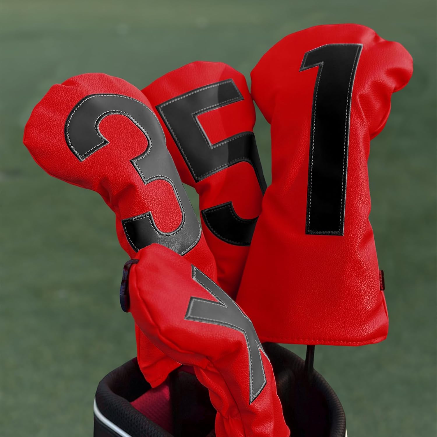 Andux 4Pack/Set PU Large Number Golf 460cc Driver Fairway Woods Hybrids Club Head Covers MT/MG79