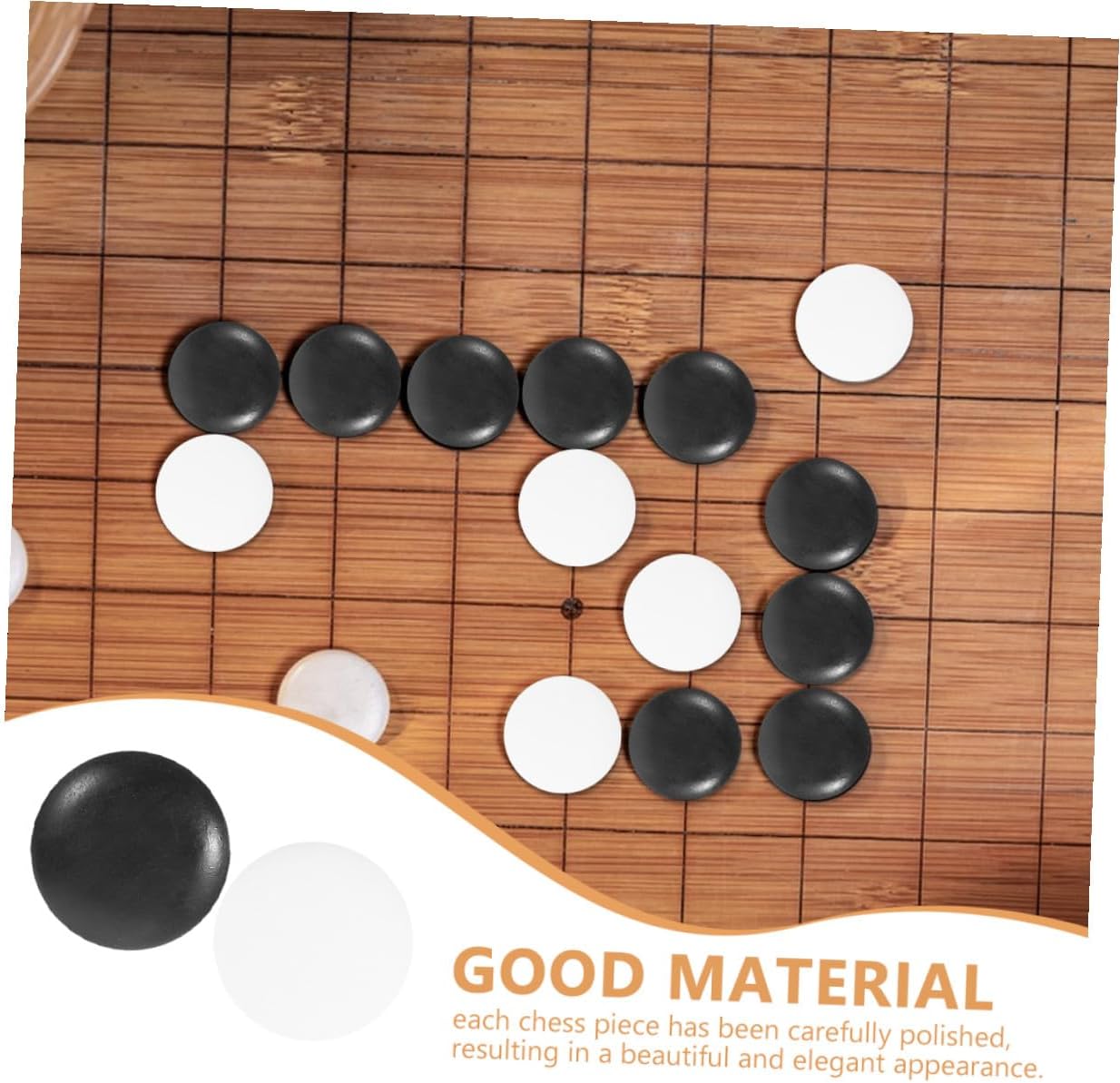 Kisangel Go Chess Pieces 100 Resin Black and White 0.55 in Board Game Pieces for Go Game Chess DIY Board Games Home Use Accessories image 3