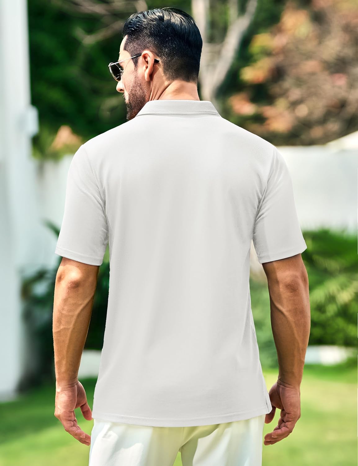 Cotrasen Men's Polo Shirts Short Sleeve Soft Cotton Pique T-Shirts 3 Buttons Classic Fit Casual Performance Golf Shirts - Image 4