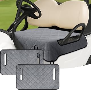 2 Pack 51"x 31.5" Golf Cart Seat Covers, Winter Golf Cart Seat Towel Blanket Short Plush Surface with Non Skid Bottom for 2-Person Seats for Most Carts