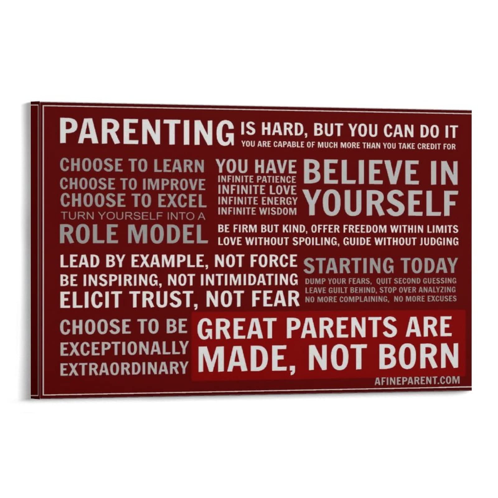 A Fine Parent's Manifesto Canvas Wall Art Print Poster For Home School Office Decor Frame 12x18inch(30x45cm)
