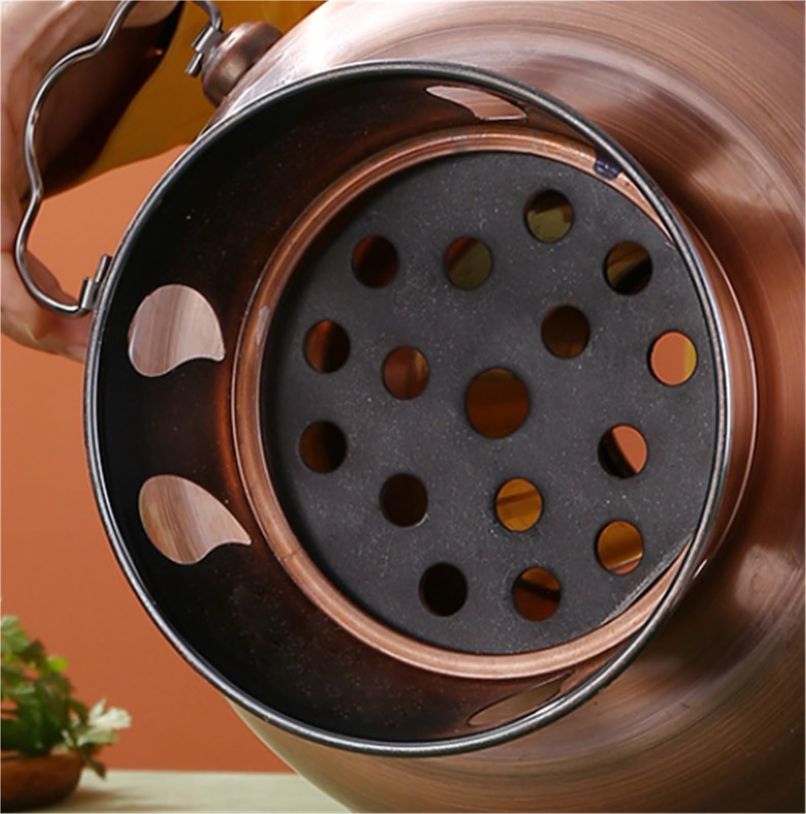 Olla Portátil para Camping Olla Caliente De Acero Inoxidable, Carbón, Cobre, Utensilios Cocina Antiguos Beijing Cenas Picnics Restaurantes Y Buffets(Blue,Silver,24cm)