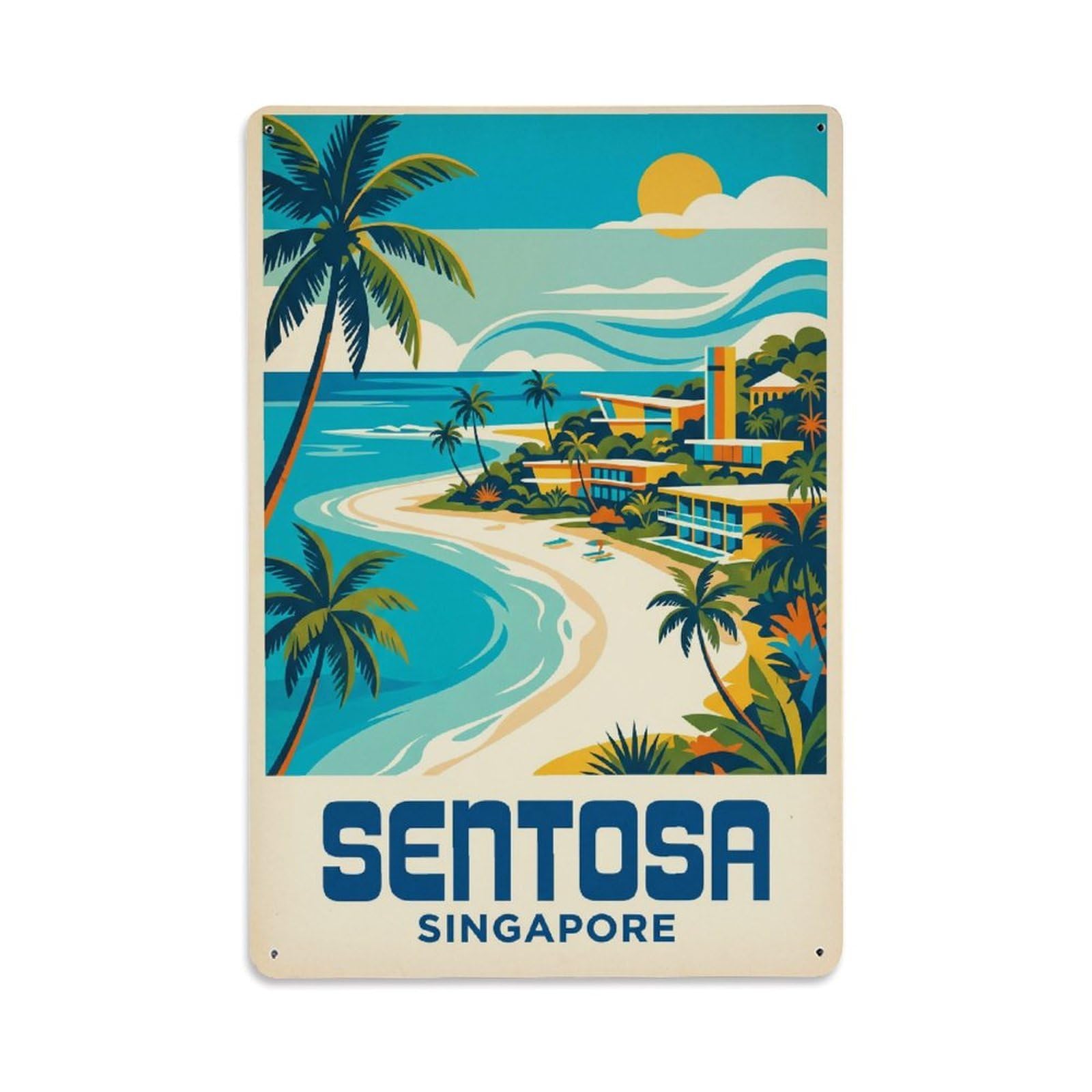 Metal Tin Sign Travel Retro Singapore