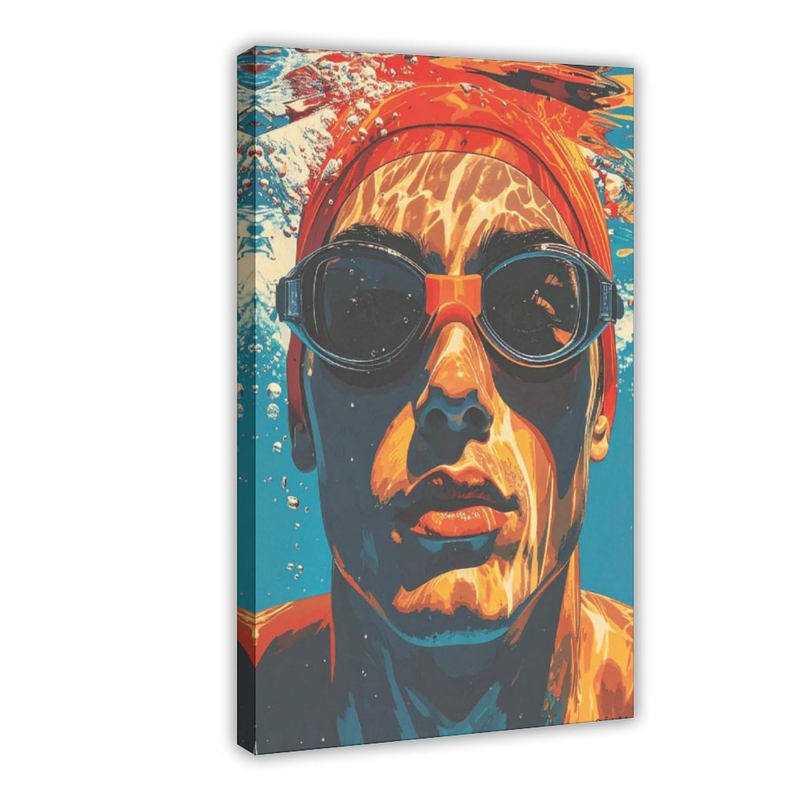 MRYCQ Underwater Swimmer Poster Canvas Poster for Office Decor Gift