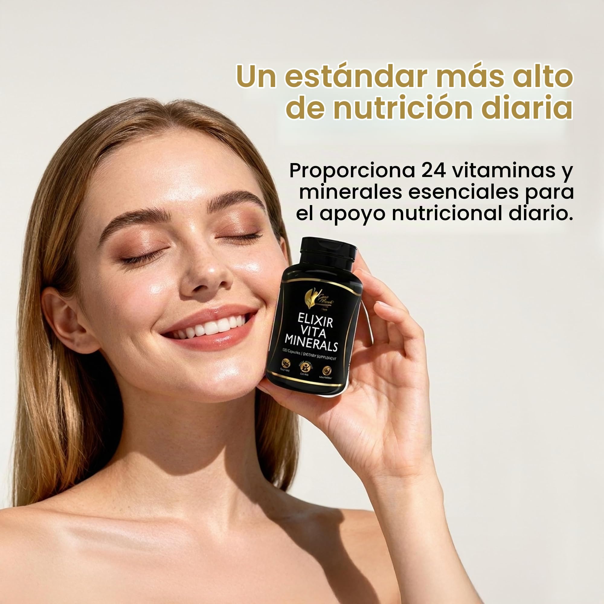 Cocó March N.M.D Elixir Vita Minerals De Alta Potencia - 24 Vitaminas Y Minerales Esenciales - Sin Gluten, Sin Lácteos, Apto Para Dieta Keto, Sin Soja, 120 Cápsulas