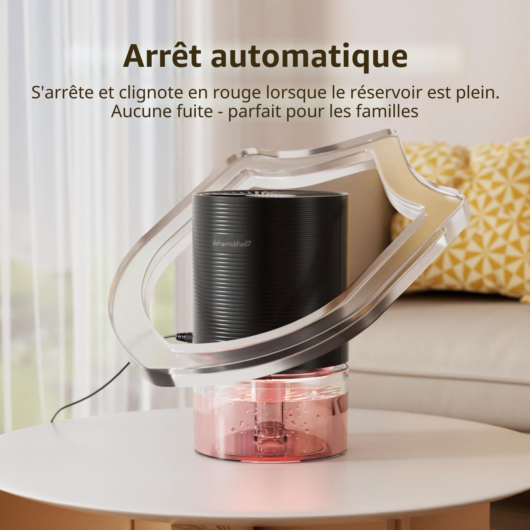Déshumidificateur Ultra-Silencieux pour Maison, Chambre à Coucher, Salle de Bain, Placard, Caravane et Bureau, avec Arrêt Automatique