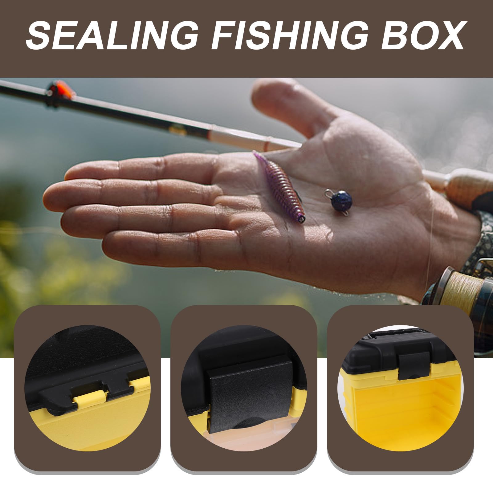 Uonlytech Scatola Porta Esche Multifunzionale in Pp e ABS Manico, 4 Strati di capacità Ampia Facile da Trasportare la Pesca