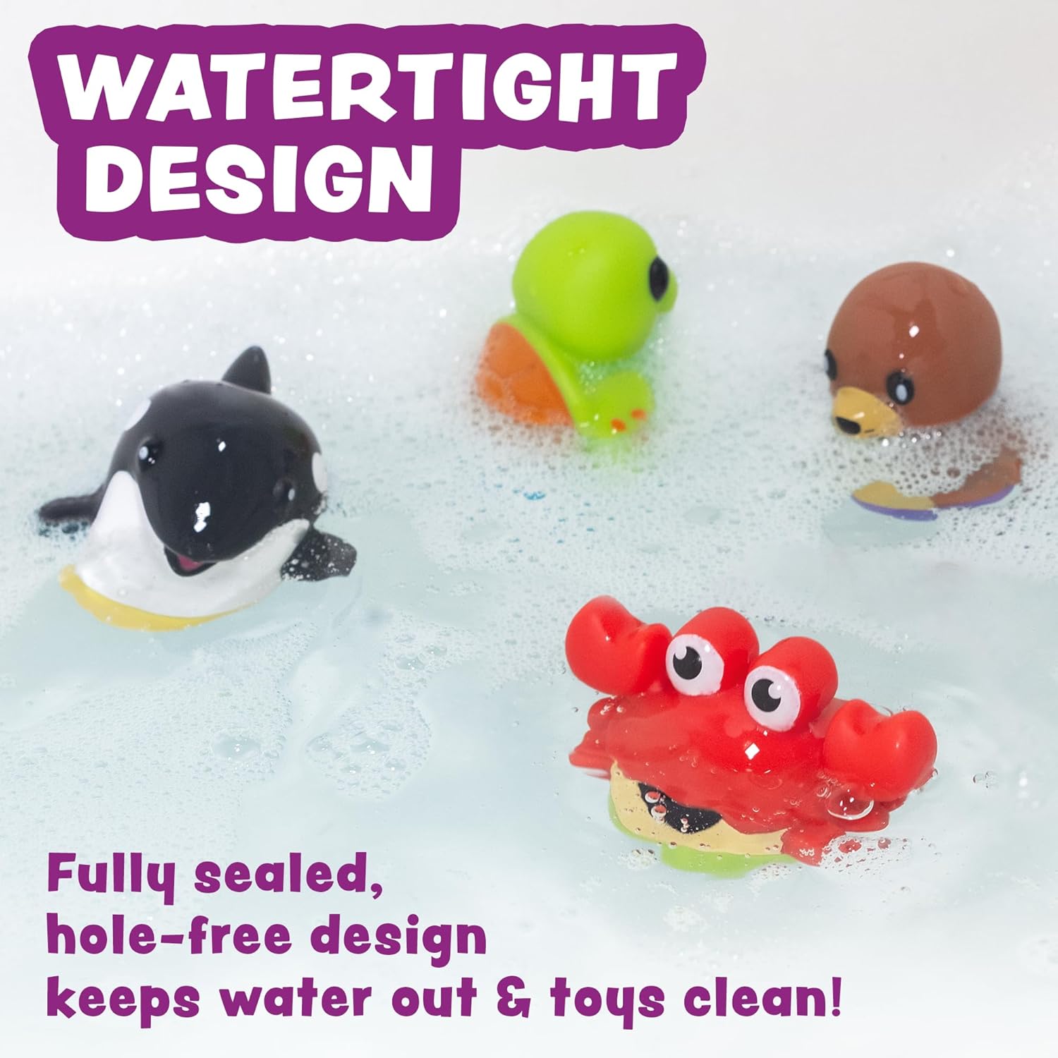 Tub Works® Tub Bobbers™ Bob, Wobble & Float Upright Toddler Bath Toys, 6 Pack | Unique Wobbling Action | Sealed, No Hole Baby Bath Toys | Engaging Bathtub Toys for Kids | Water Table & Baby Pool Play