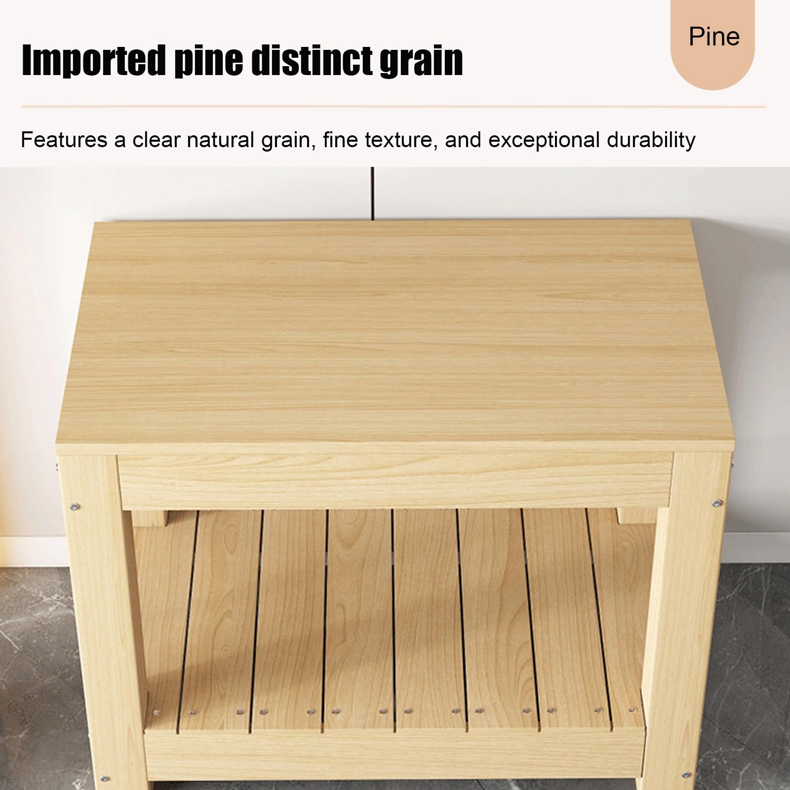 Supporto Acquario, Acquario con Mobile, Supporto per Terrario | Mobile a 2 Ripiani, in Legno Massello di Pino, Portata 500 kg, Facile da Montare(60x30x71cm/24x12x28in)