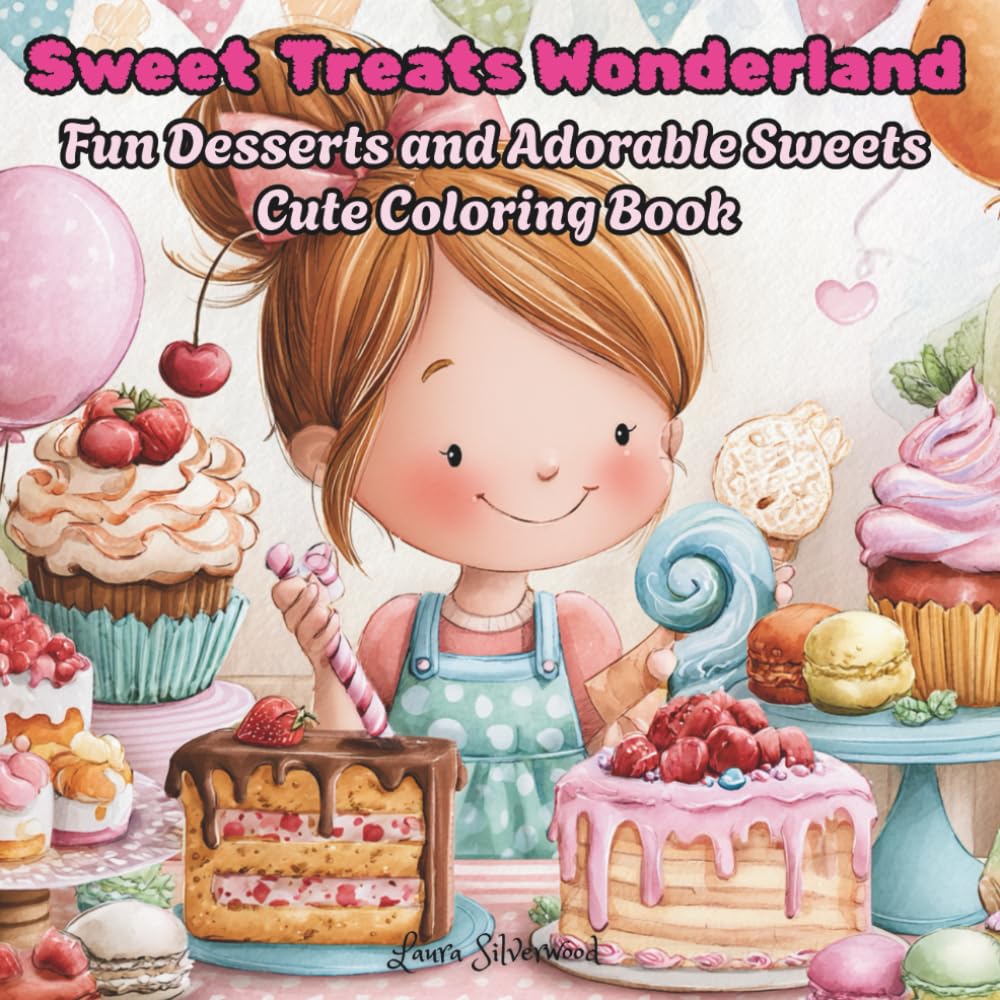 Sweet Treats Wonderland: Fun Desserts and Adorable Sweets - coloring book