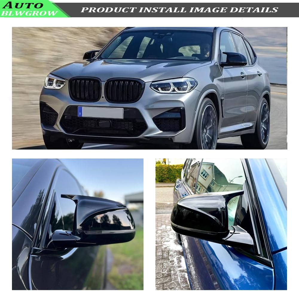 Rearview Mirror Cover Caps Compatible with G01 X3 G02 X4 G05 X5 G06 X6 G07 X7 Side View Mirrors Gloss Black