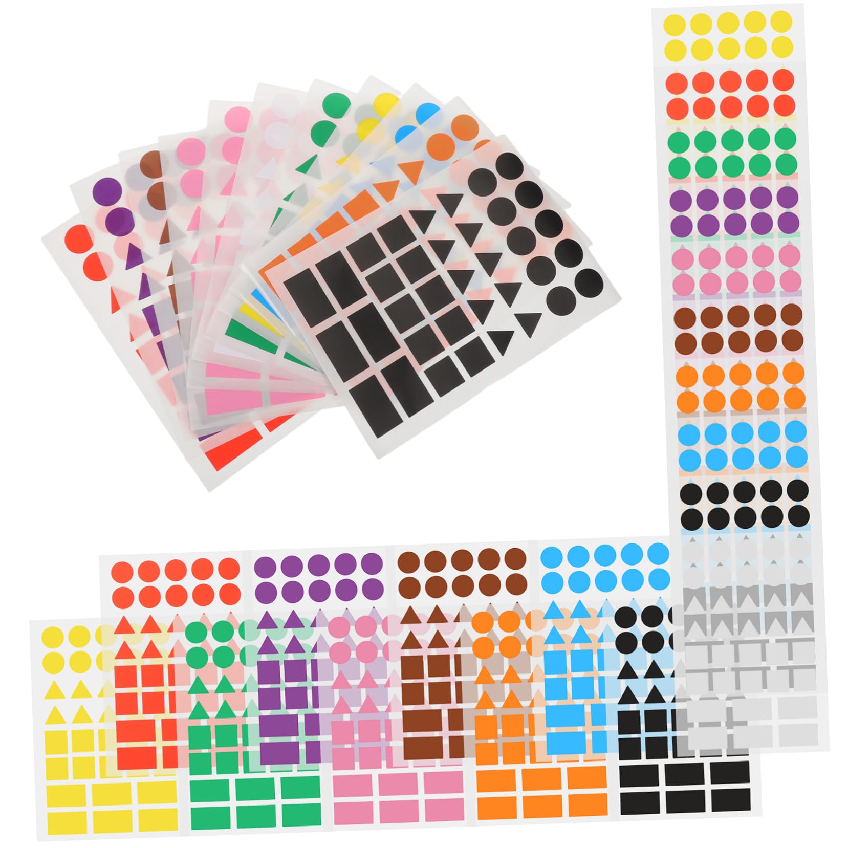 Gatuida 100 Fogli Etichette Adesive Colorate Forme Multiple Etichette Scrivibili Rimovibili per Archivio Ufficio Organizzazione Documenti e Decorazioni Fiesta