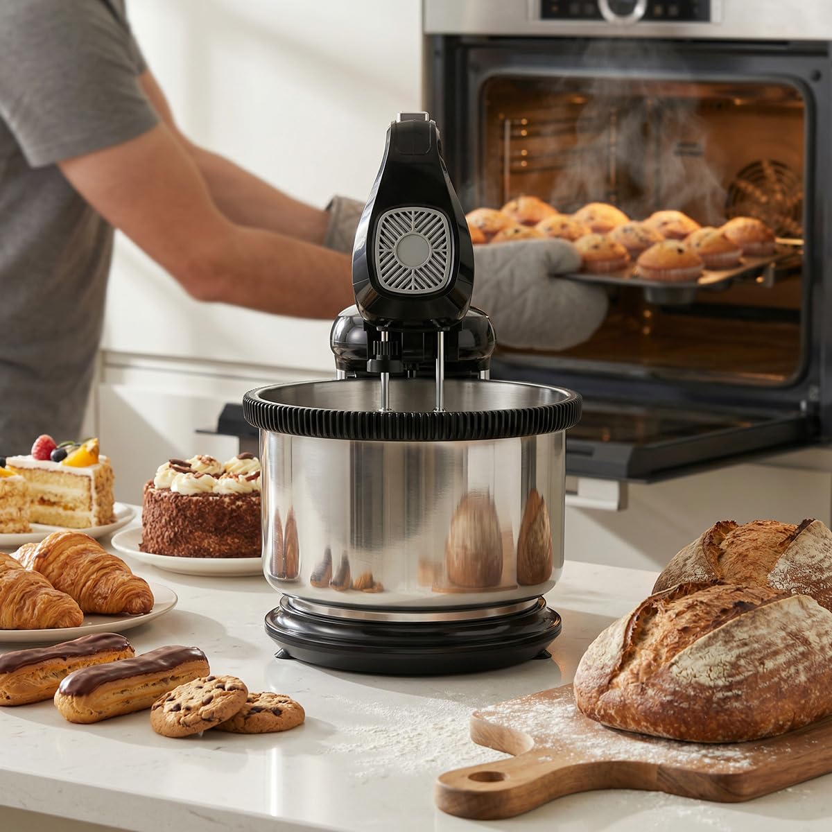 Cecotec Mikser ręczny z miską PowerTwist 500 Steel Double Spin
