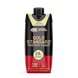Optimum Nutrition Gold Standard Protein Shake, 24g Protein, Ready to Drink Protein Shake, Gluten Free, Vitamin C for Immune Support, Vanilla, 11 Fl Oz, 12 Count (Pack of 1) (Packaging May Vary)