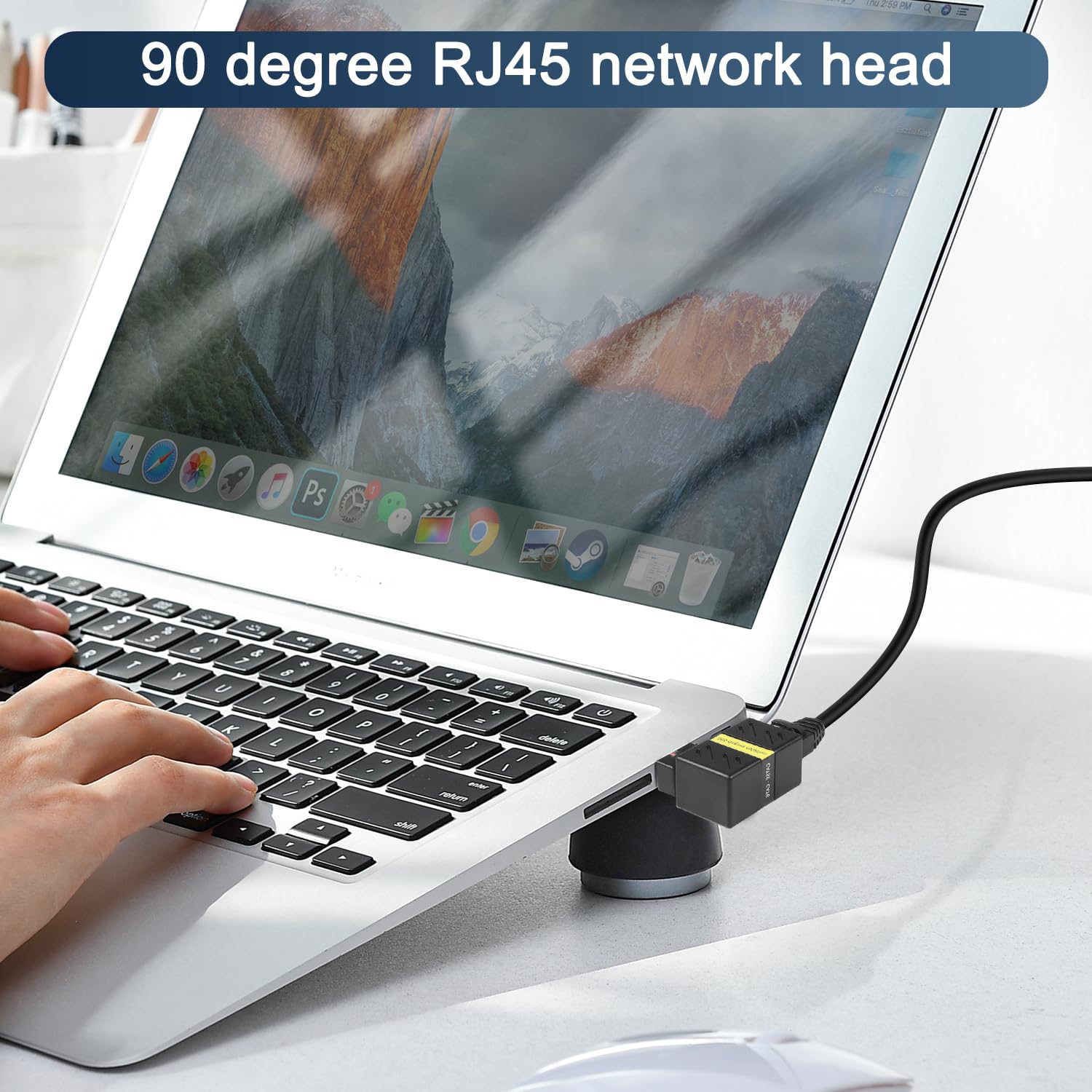 Adattatore Ethernet Gigabit a 360 gradi, angolo di 90 gradi, prolunga LAN Cat5 Cat6, 1000 Mbps RJ45 8P8C maschio a femmina, connettore per computer, laptop, router (1)