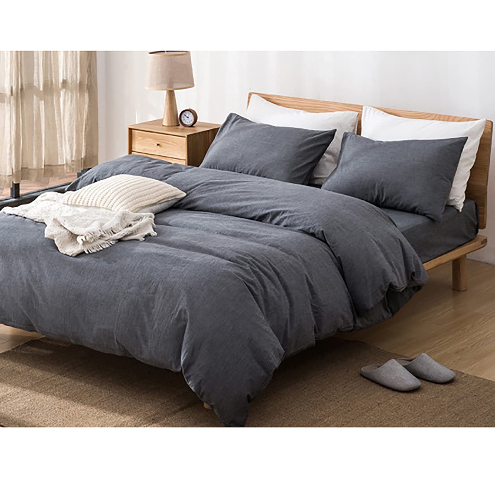 Lenzuolo con angoli super morbido, di facile manutenzione, in microfibra spazzolata, profondità 25 cm, resistente al restringimento e allo scolorimento (grigio, singolo