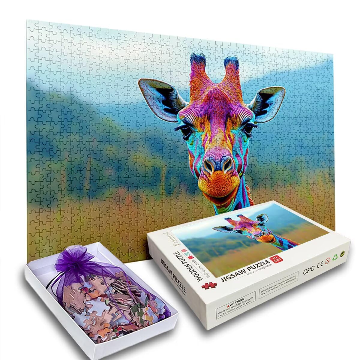 Puzzle 1500 Piezas Adultos, Puzzle 1500 Piezas de Madera, Rompecabezas para Adultos Animal Patrón, Rompecabezas Desafiante para Toda la Familia, Regalos Originales para Mujer, Tema: Jirafa, B-86