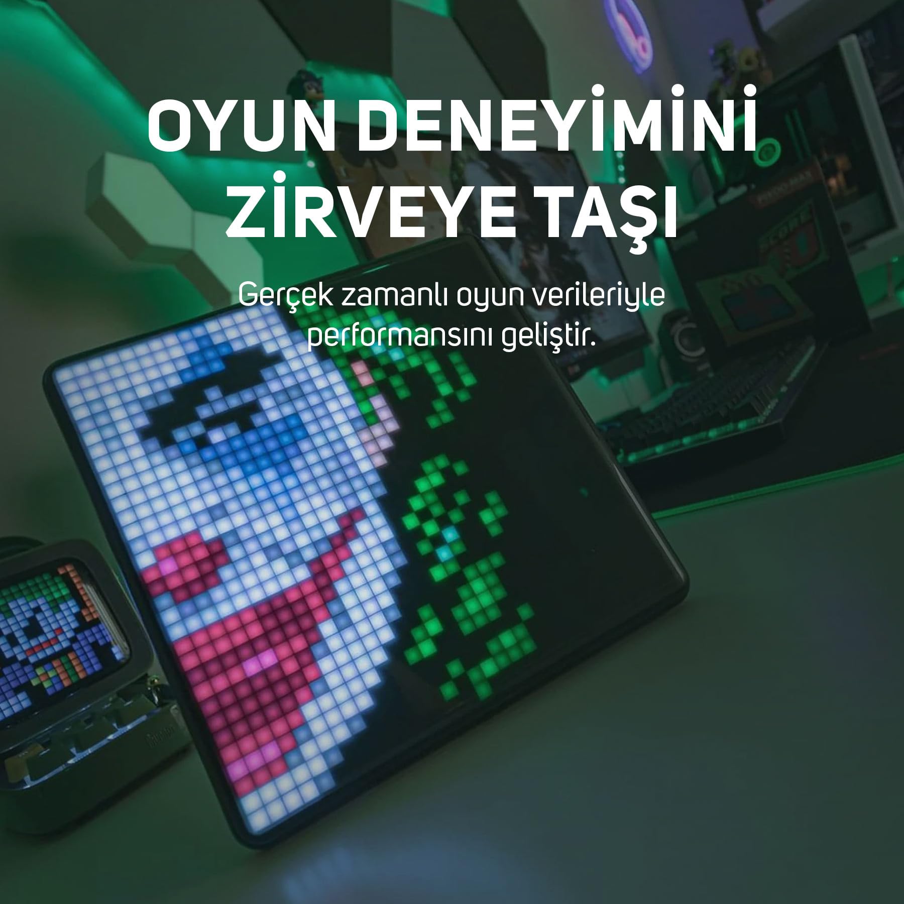 Divoom Ditoo Pro Siyah Bluetooth Hoparlör ve Pixoo Max Led Ekran Seti