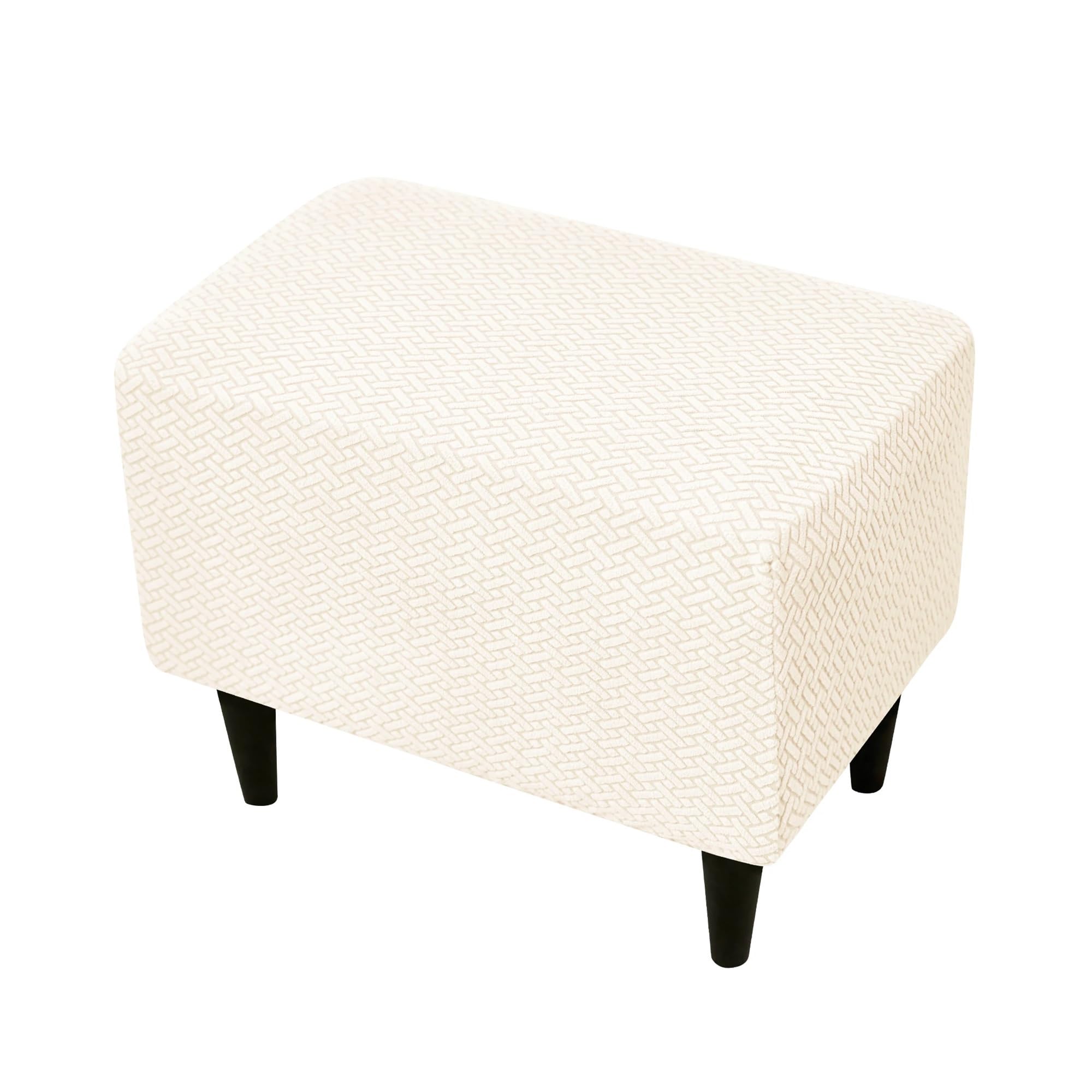 GCYEIDMA Wing Chair Slipcover Stretch Wingback Chair Covers Jacquard Armchair Slipcovers Wing Cover with Seat Cushion Case Sofa for Living Room(B1 Stool Cover)