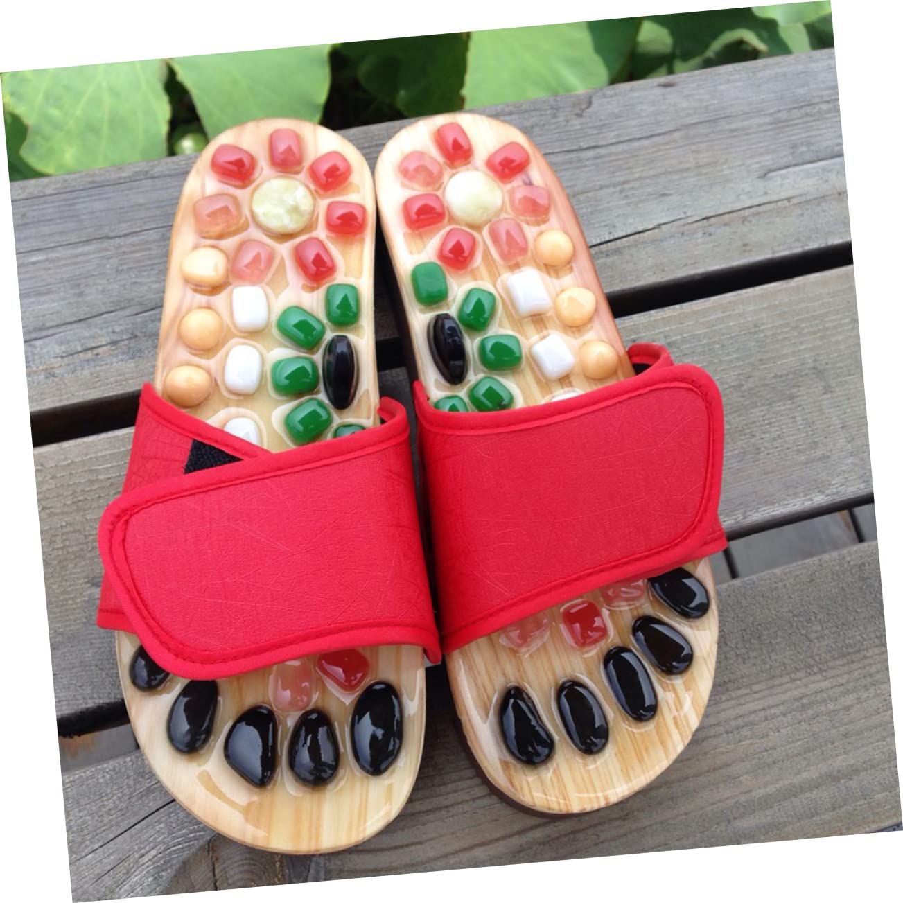 Fußmassage Sandalen mit Akupressurpunkten Rot Größe 41-42