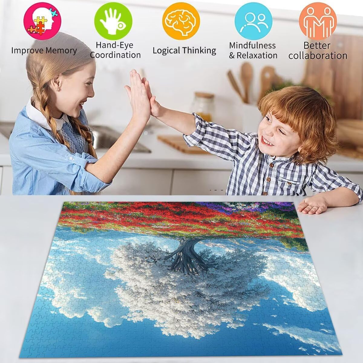 Puzzle Erwachsene 2000 Teile Baum Landschaft Educa Jigsaw für Kinder ab 8 Jahren Mädchen Jungen, Erwachsene Impossible Klassische Puzzles Schwer, Anspruchsvoll Spielspaß, Als Geschenke 70x99cm t-886