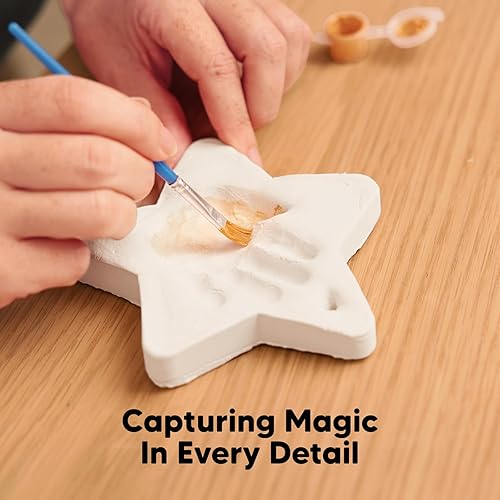 Miniatura 16 de KeaBabies Kit de recuerdo de manos y huellas para bebé, kit de adornos de huellas de manos y pies recién nacidos de secado rápido para niños