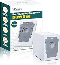 LOVECO Pack of 12 Vacuum Cleaner Bags Compatible with iRobot Roomba i7 i7+ i7 Plus S9 S9+ S9 Plus i8+ i3+ i4+ i5+ i6+ Clean Base, i7 Vacuum Cleaner Bags Replacement Parts for Roomba i/s/j Series