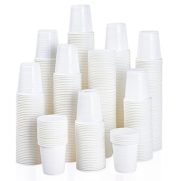 Buy 100 PACK Plastic Measuring Cups, 8 oz Disposable Mixing Cups with